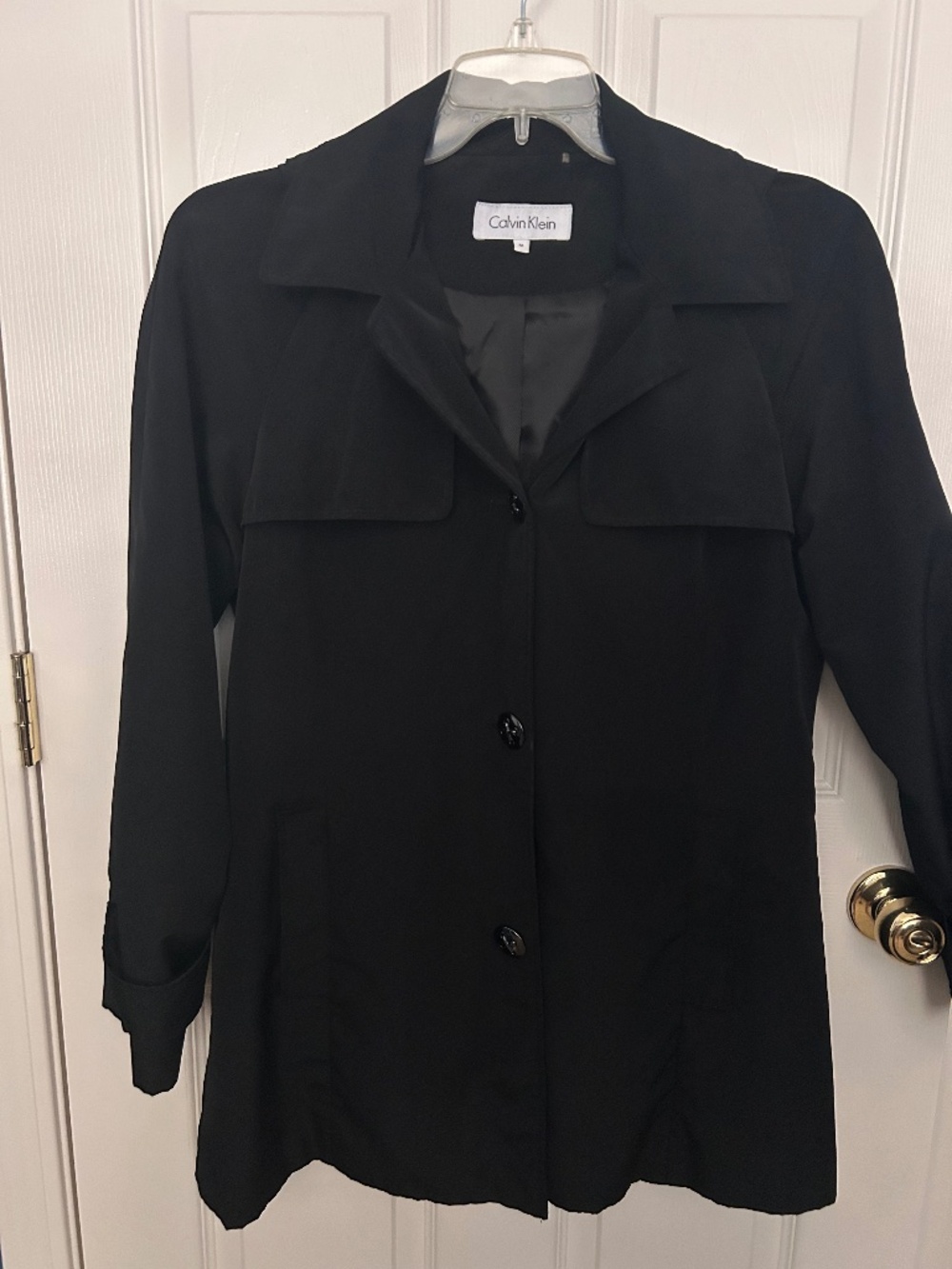 Calvin Klein black raincoat, flawless condition, M
